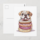Engelse Bulldogs Sprinkled Donuts Briefkaart (Voorkant / Achterkant)