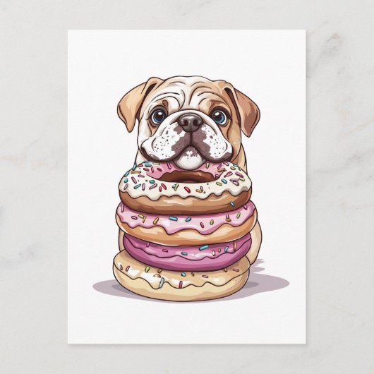 Engelse Bulldogs Sprinkled Donuts Briefkaart (Voorkant)