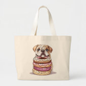 Engelse Bulldogs Sprinkled Donuts Grote Tote Bag (Voorkant)