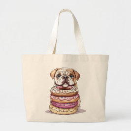 Engelse Bulldogs Sprinkled Donuts Grote Tote Bag