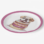 Engelse Bulldogs Sprinkled Donuts Papieren Bordje (Gekanteld)