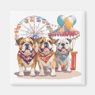 Engelse Bulldogs tijdens een carnaval Magneet