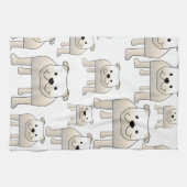 Engelse Bulldogs, White. Honden Patroon. Theedoek (Horizontaal)