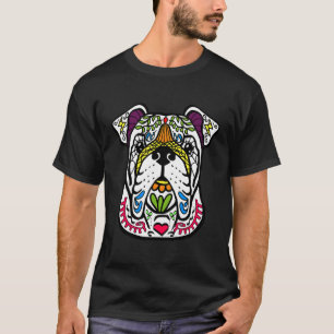 Engelse bulledog De dode hond van de Suikerschedel T-shirt