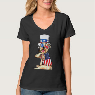 Engelse bulledog Merica 4 juli American Sungla T-shirt