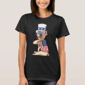 Engelse bulledog Merica 4 juli American Sungla T-shirt (Voorkant)