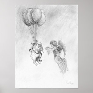 Engelse bulledog met Angel Poster