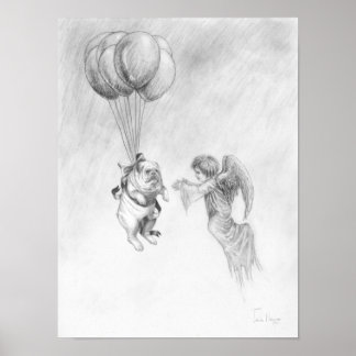 Engelse bulledog met Angel Poster