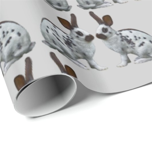 Engelse Bunny Frenzy Inpakpapier (lichtgrijs) (Rol Hoek)