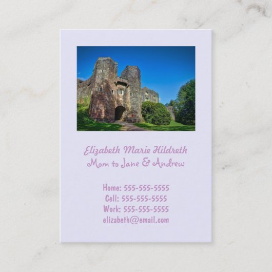 Engelse Castle Entrance op een zomerdag Contactkaartje (Voorkant)