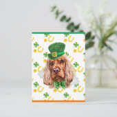 Engelse Cocker Shamrock St. Patricks Dag Feestdagenkaart (Staand voorkant)
