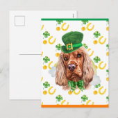 Engelse Cocker Shamrock St. Patricks Dag Feestdagenkaart (Voorkant / Achterkant)