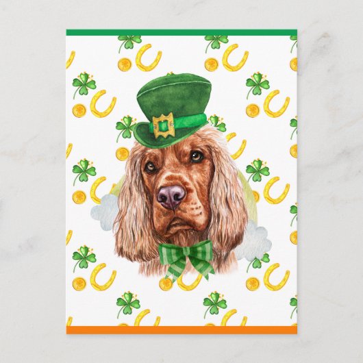 Engelse Cocker Shamrock St. Patricks Dag Feestdagenkaart (Voorkant)