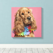Engelse Cocker Spaniel (10 maanden oud) Canvas Afdruk (Insitu (Houten vloer))