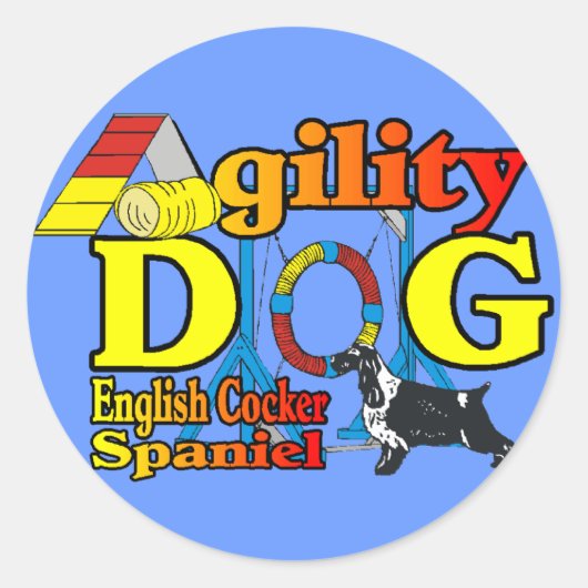 Engelse Cocker Spaniel Agility Gifts Ronde Sticker (Voorkant)