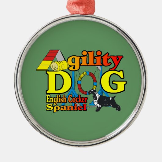 Engelse Cocker Spaniel Agility Metalen Ornament (Voorkant)