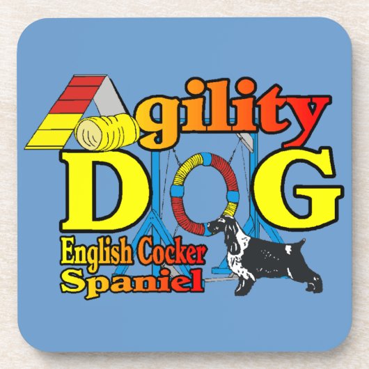 Engelse Cocker Spaniel Agility Onderzetter (Voorkant)
