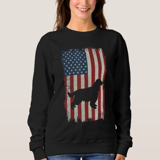 Engelse Cocker Spaniel American Flag Usa Dog Pupp Trui (Voorkant)