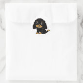 engelse cocker spaniel black en tan cartoon ronde sticker (Tas)
