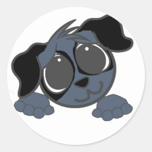 engelse cocker spaniel blue roan peking cartoon ronde sticker