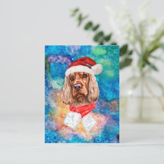 Engelse Cocker Spaniel Breed Dog Kerstmis Feestdagenkaart (Staand voorkant)