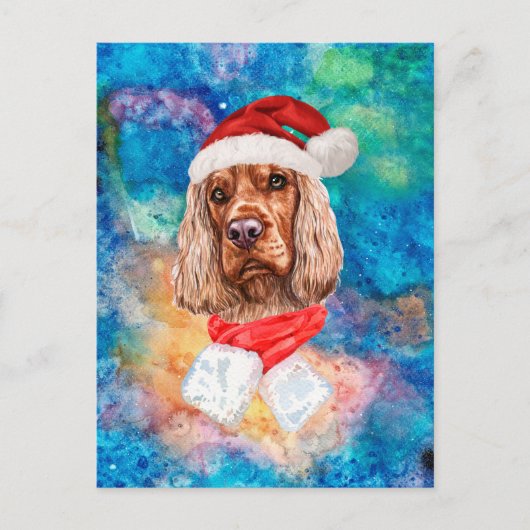 Engelse Cocker Spaniel Breed Dog Kerstmis Feestdagenkaart (Voorkant)