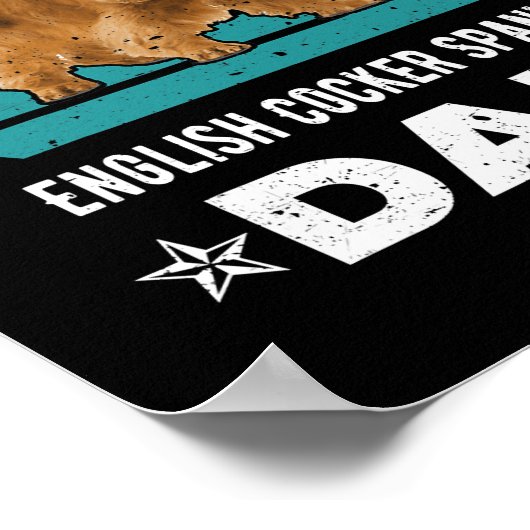 Engelse Cocker Spaniel Dad Retro Animal Poster (Hoek)