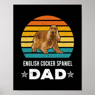 Engelse Cocker Spaniel Dad Retro Animal Poster