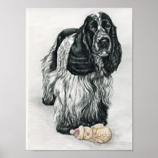Engelse Cocker Spaniel Dog Art Print (Voorkant)