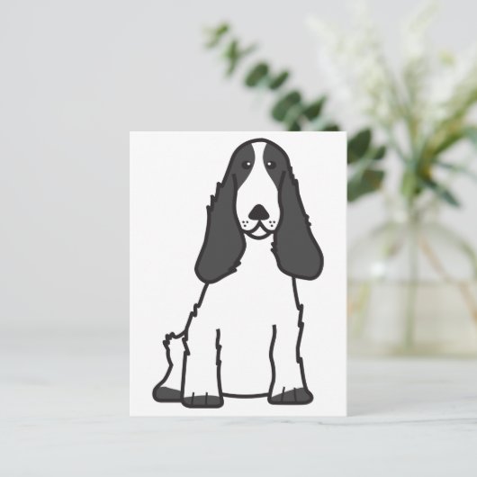 Engelse Cocker Spaniel Dog Cartoon Briefkaart (Staand voorkant)