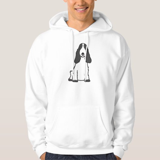 Engelse Cocker Spaniel Dog Cartoon Hoodie (Voorkant)