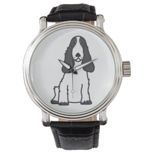 Engelse Cocker Spaniel Dog Cartoon Horloge