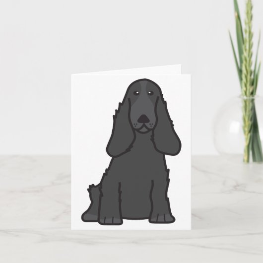 Engelse Cocker Spaniel Dog Cartoon Kaart (Voorkant)