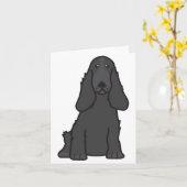 Engelse Cocker Spaniel Dog Cartoon Kaart (Gele Bloem)