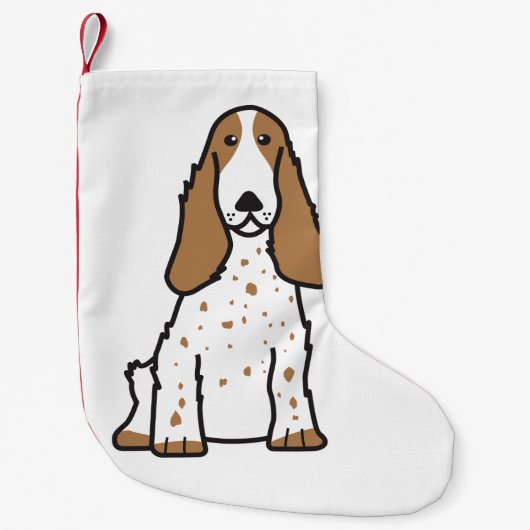 Engelse Cocker Spaniel Dog Cartoon Kleine Kerstsok (Voorkant)