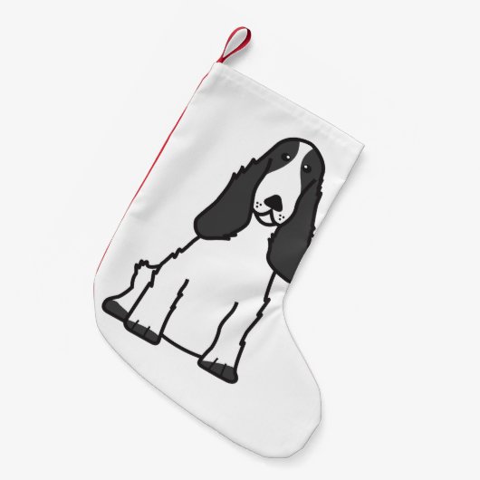 Engelse Cocker Spaniel Dog Cartoon Kleine Kerstsok (Voorkant (Hangend))