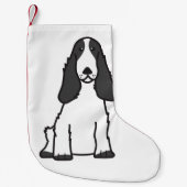 Engelse Cocker Spaniel Dog Cartoon Kleine Kerstsok (Voorkant)