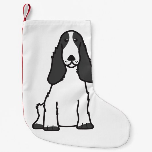 Engelse Cocker Spaniel Dog Cartoon Kleine Kerstsok (Voorkant)