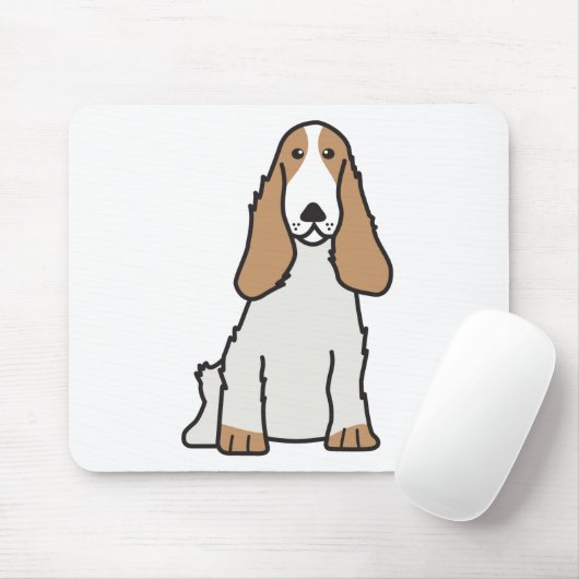 Engelse Cocker Spaniel Dog Cartoon Muismat (Met muis)