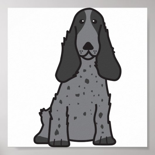 Engelse Cocker Spaniel Dog Cartoon Poster (Voorkant)