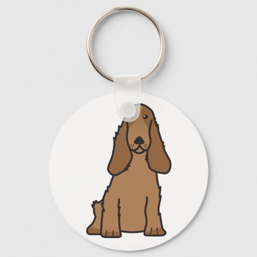 Engelse Cocker Spaniel Dog Cartoon Sleutelhanger (Voorkant)