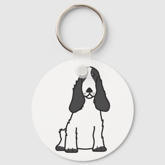 Engelse Cocker Spaniel Dog Cartoon Sleutelhanger (Voorkant)