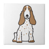 Engelse Cocker Spaniel Dog Cartoon Tegeltje (Voorkant)