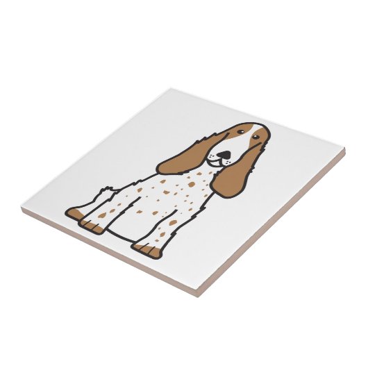Engelse Cocker Spaniel Dog Cartoon Tegeltje (Zijkant)