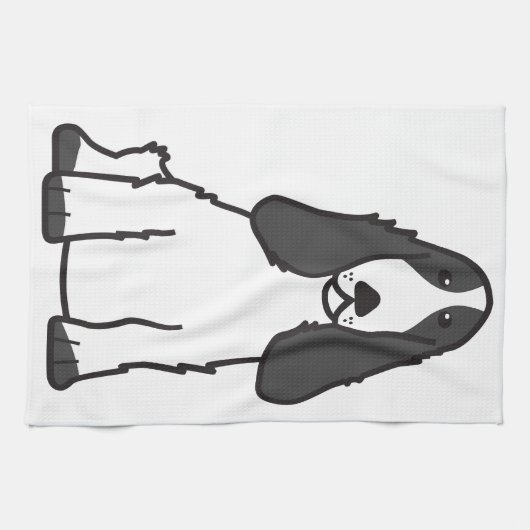 Engelse Cocker Spaniel Dog Cartoon Theedoek (Horizontaal)