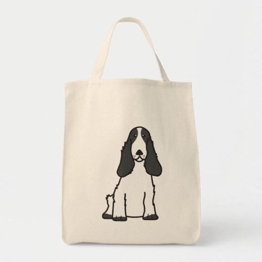 Engelse Cocker Spaniel Dog Cartoon Tote Bag (Voorkant)