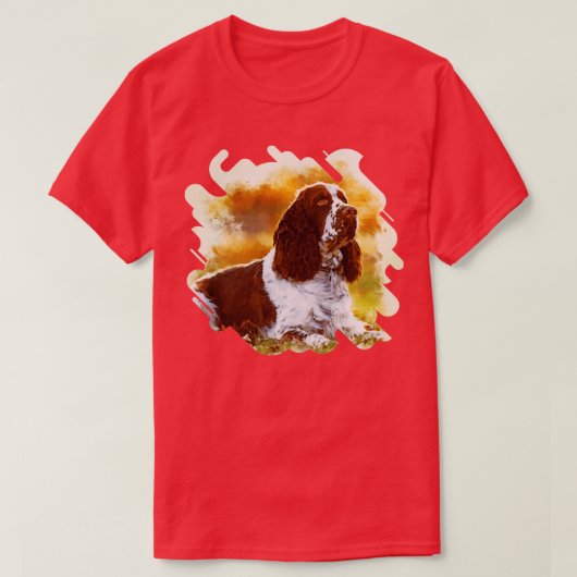 Engelse Cocker Spaniel Dog Digital Art 5 T-shirt (Design voorkant)