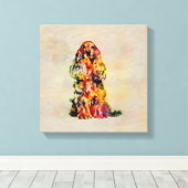 Engelse Cocker Spaniel Dog Digital Art Canvas Afdruk (Insitu (Houten vloer))