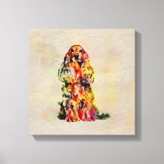 Engelse Cocker Spaniel Dog Digital Art Canvas Afdruk (Voorkant)