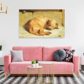 Engelse Cocker Spaniel Dog (door Briton Rivière) Canvas Afdruk (Insitu (Woonkamer))